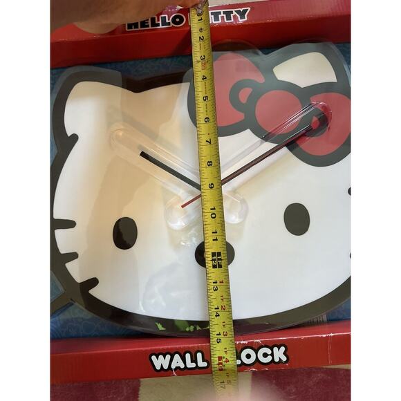 Sanrio Hello Kitty Wall Clock Large Brand New White Red Analog Display - Picture 5 of 6